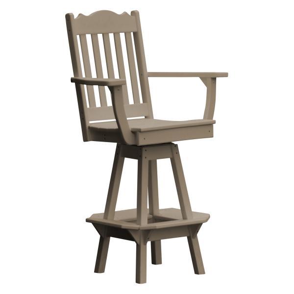 A &amp; L Furniture Royal Swivel Bar Chair w/ Arms Outdoor Chairs Aruba Blue