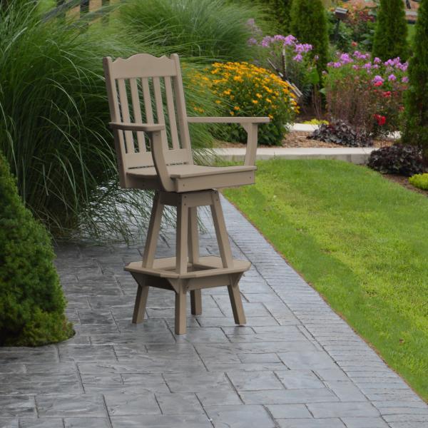 A &amp; L Furniture Royal Swivel Bar Chair w/ Arms Outdoor Chairs Aruba Blue