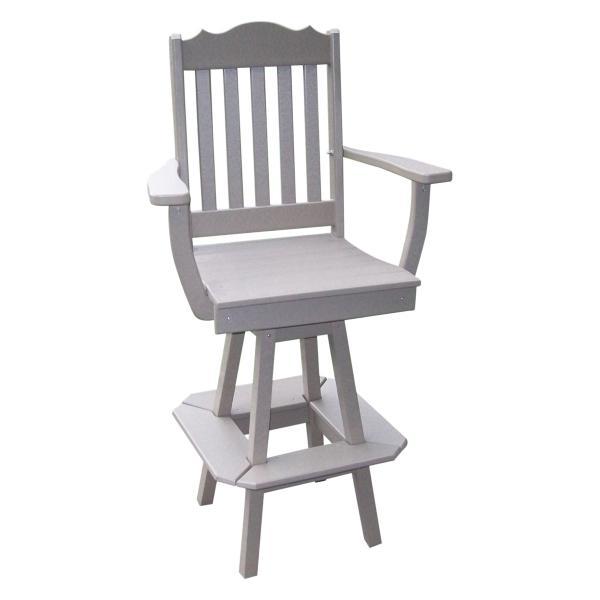 A &amp; L Furniture Royal Swivel Bar Chair w/ Arms Outdoor Chairs Aruba Blue