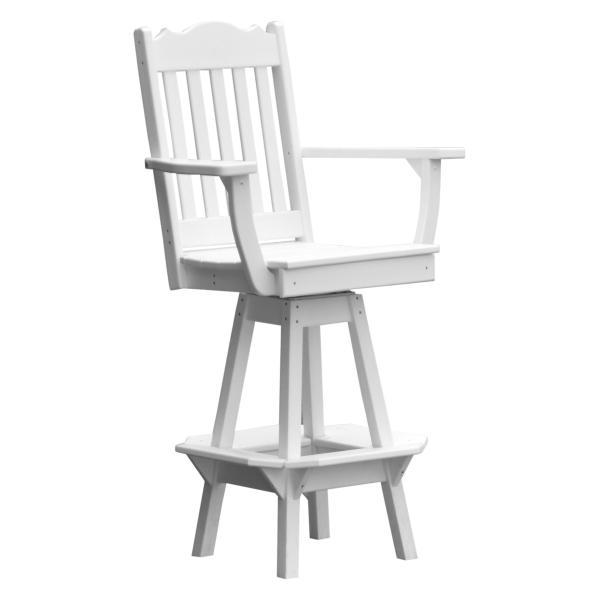 A &amp; L Furniture Royal Swivel Bar Chair w/ Arms Outdoor Chairs Aruba Blue