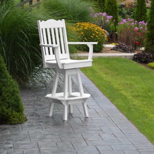 A &amp; L Furniture Royal Swivel Bar Chair w/ Arms Outdoor Chairs Aruba Blue