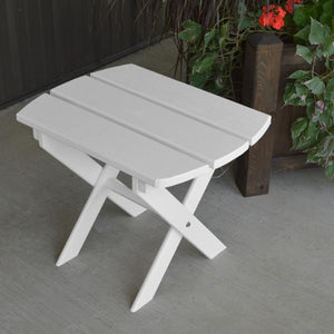 A & L Furniture Solid Knotfree Yellow Pine Folding Oval End Table Table White