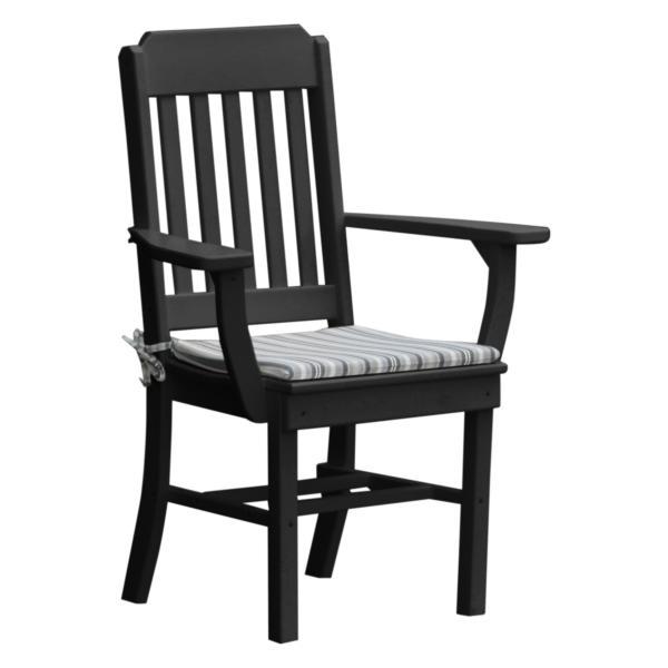 A &amp; L Furniture Traditional Dining Chair w/ Arms Outdoor Chairs Aruba Blue