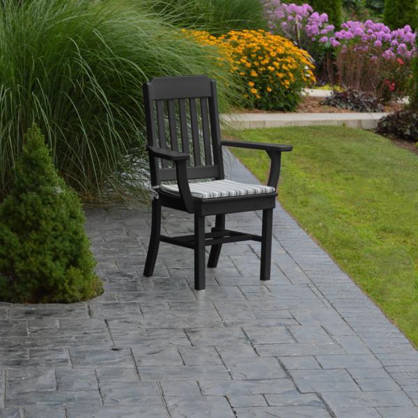 A &amp; L Furniture Traditional Dining Chair w/ Arms Outdoor Chairs Aruba Blue