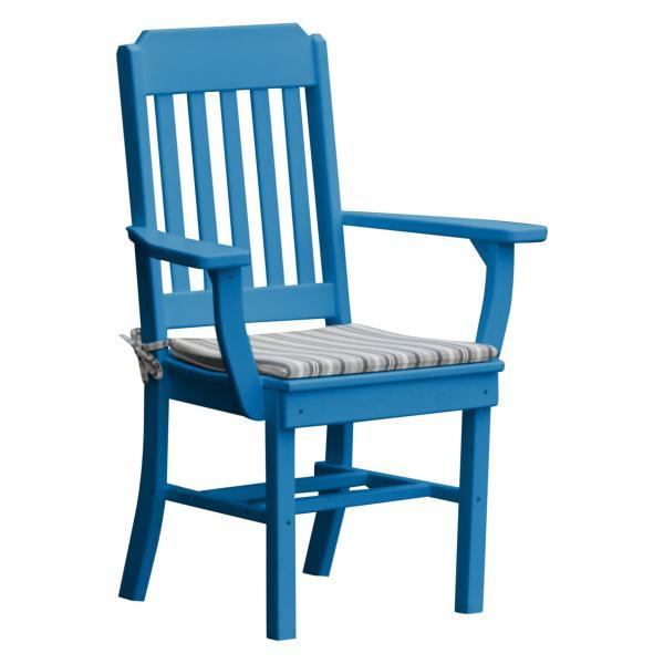 A &amp; L Furniture Traditional Dining Chair w/ Arms Outdoor Chairs Aruba Blue