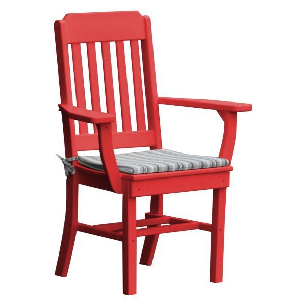 A &amp; L Furniture Traditional Dining Chair w/ Arms Outdoor Chairs Aruba Blue