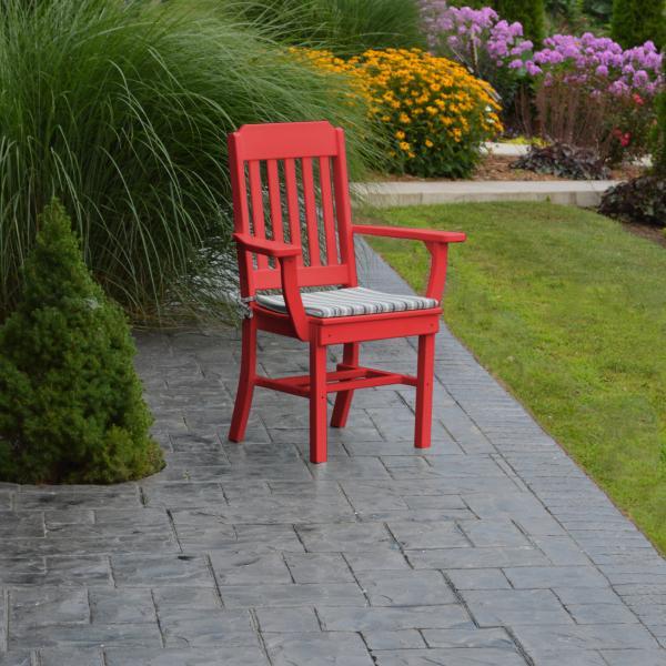 A &amp; L Furniture Traditional Dining Chair w/ Arms Outdoor Chairs Aruba Blue