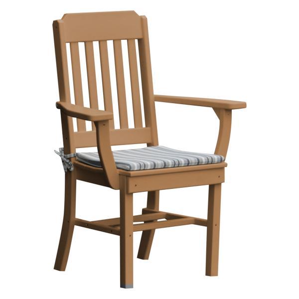 A &amp; L Furniture Traditional Dining Chair w/ Arms Outdoor Chairs Aruba Blue