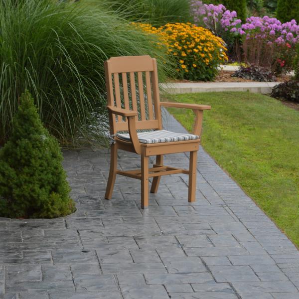 A &amp; L Furniture Traditional Dining Chair w/ Arms Outdoor Chairs Aruba Blue
