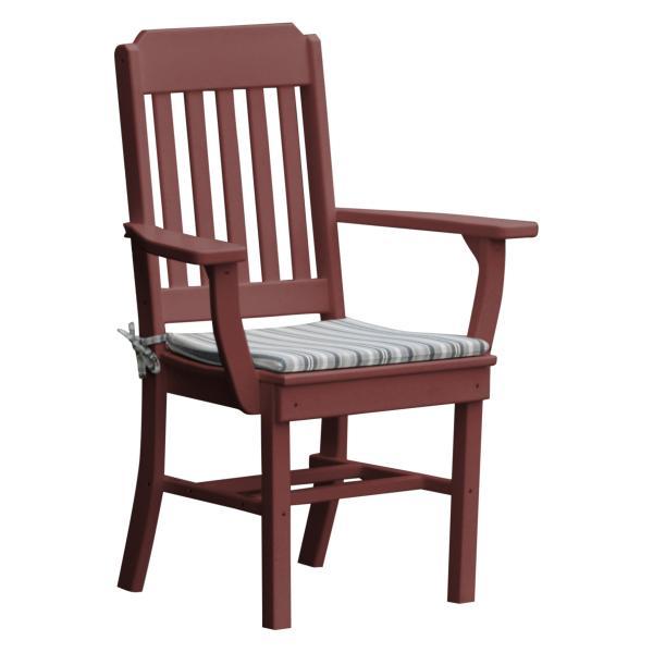 A &amp; L Furniture Traditional Dining Chair w/ Arms Outdoor Chairs Aruba Blue
