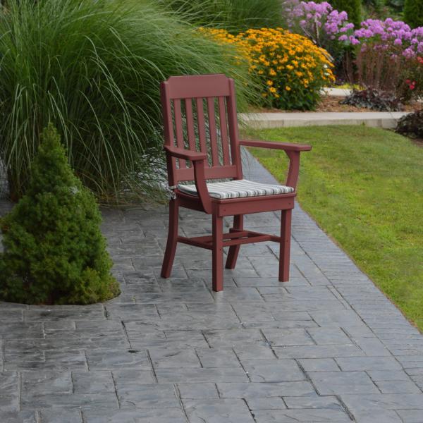 A &amp; L Furniture Traditional Dining Chair w/ Arms Outdoor Chairs Aruba Blue