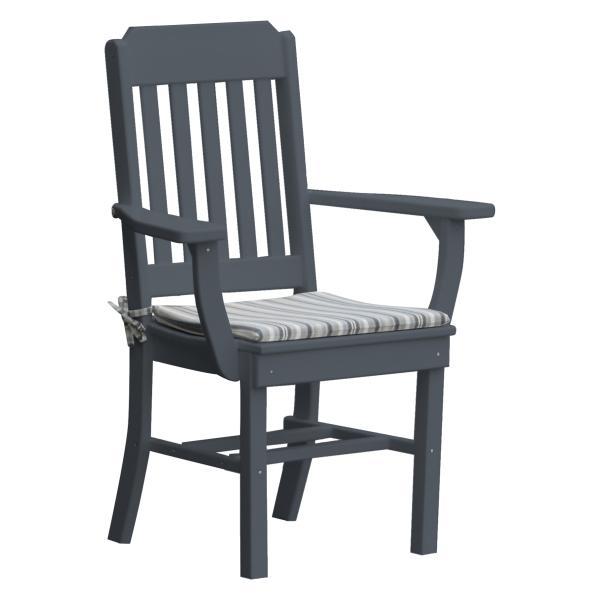 A &amp; L Furniture Traditional Dining Chair w/ Arms Outdoor Chairs Aruba Blue