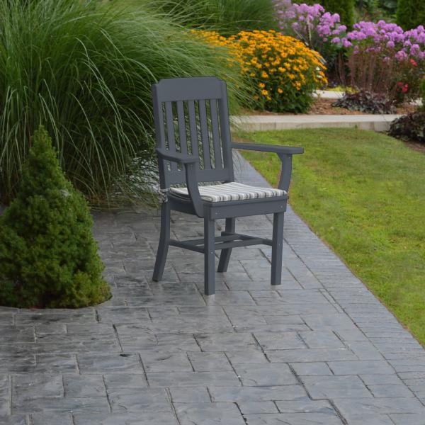 A &amp; L Furniture Traditional Dining Chair w/ Arms Outdoor Chairs Aruba Blue