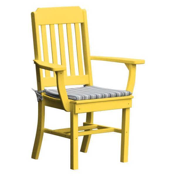 A &amp; L Furniture Traditional Dining Chair w/ Arms Outdoor Chairs Aruba Blue