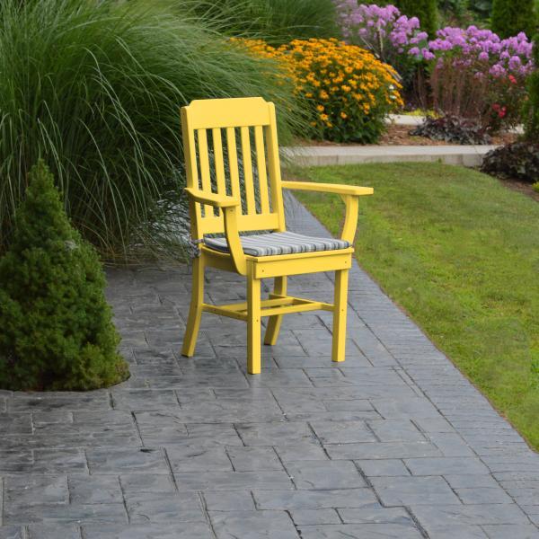 A &amp; L Furniture Traditional Dining Chair w/ Arms Outdoor Chairs Aruba Blue
