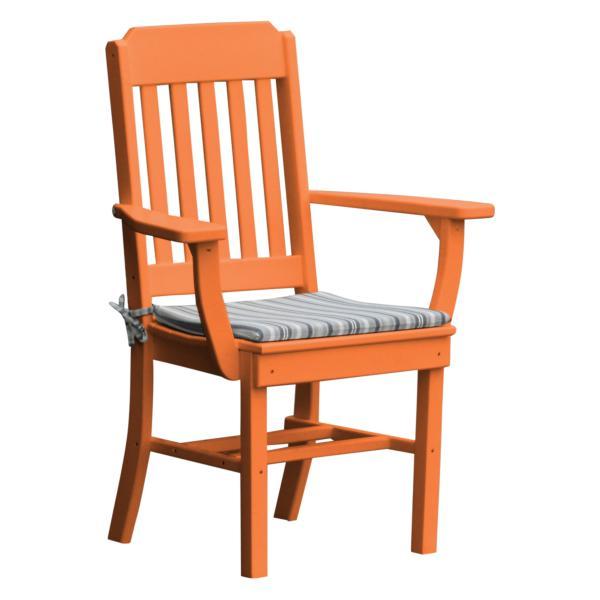 A &amp; L Furniture Traditional Dining Chair w/ Arms Outdoor Chairs Aruba Blue