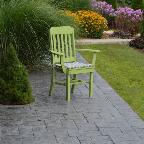 A &amp; L Furniture Traditional Dining Chair w/ Arms Outdoor Chairs Aruba Blue