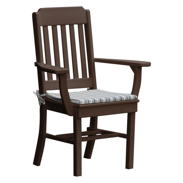 A &amp; L Furniture Traditional Dining Chair w/ Arms Outdoor Chairs Aruba Blue