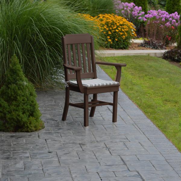 A &amp; L Furniture Traditional Dining Chair w/ Arms Outdoor Chairs Aruba Blue