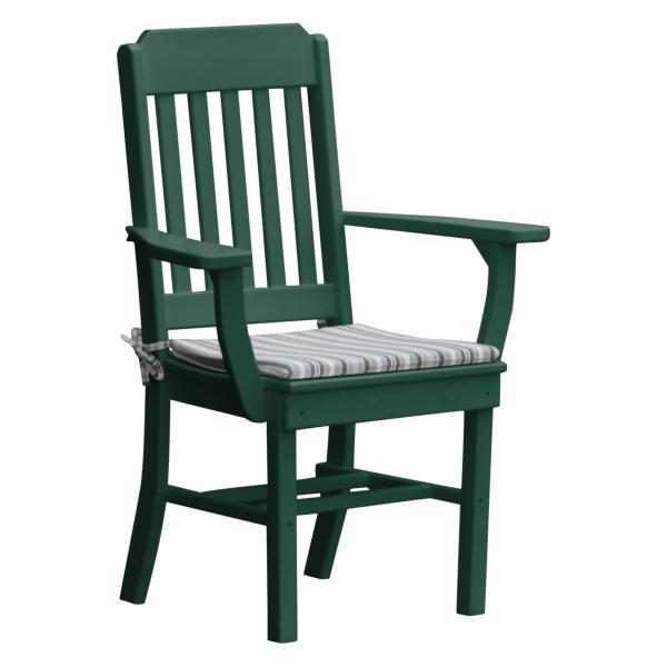 A &amp; L Furniture Traditional Dining Chair w/ Arms Outdoor Chairs Aruba Blue
