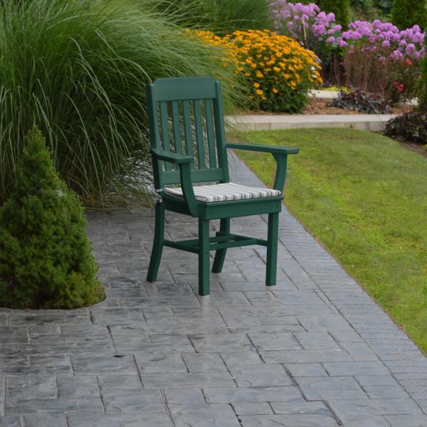 A &amp; L Furniture Traditional Dining Chair w/ Arms Outdoor Chairs Aruba Blue