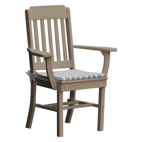 A &amp; L Furniture Traditional Dining Chair w/ Arms Outdoor Chairs Aruba Blue