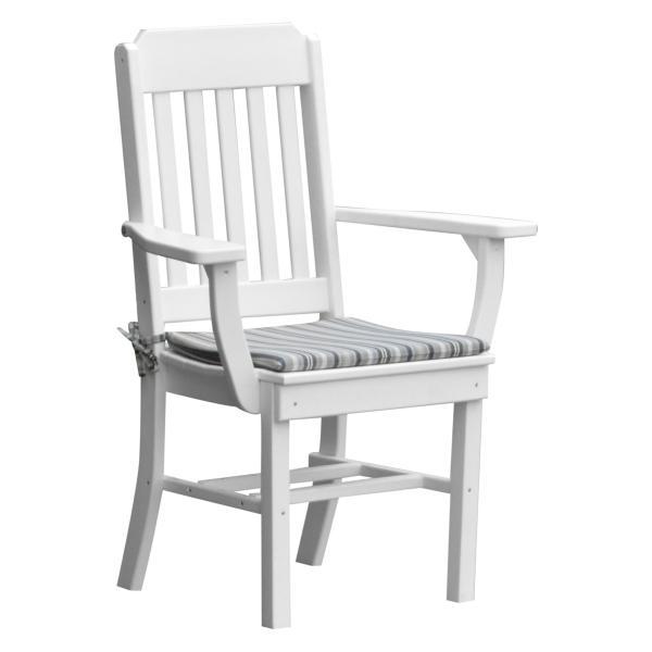 A &amp; L Furniture Traditional Dining Chair w/ Arms Outdoor Chairs Aruba Blue