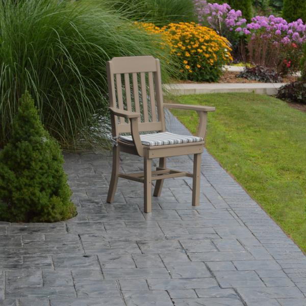 A &amp; L Furniture Traditional Dining Chair w/ Arms Outdoor Chairs Aruba Blue