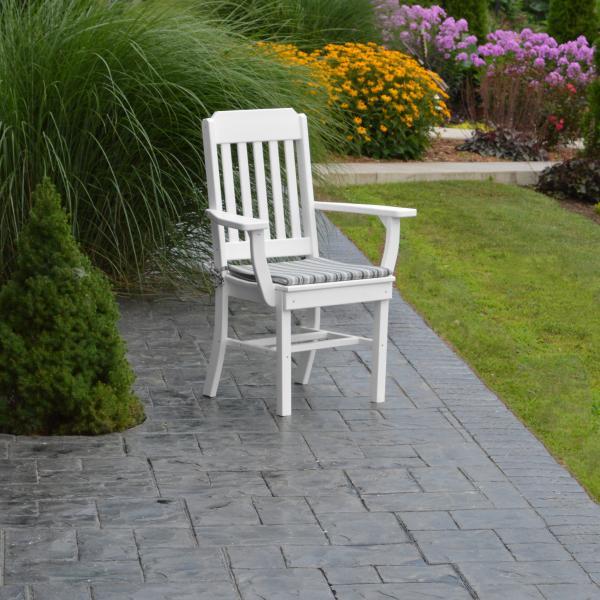 A &amp; L Furniture Traditional Dining Chair w/ Arms Outdoor Chairs Aruba Blue