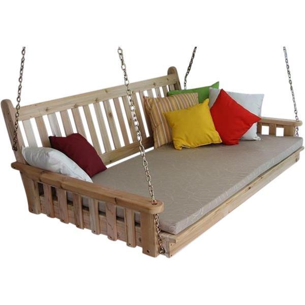 A &amp; L Furniture Traditional English Red Cedar Swing Bed Swing Beds 4ft / Unfinished / No