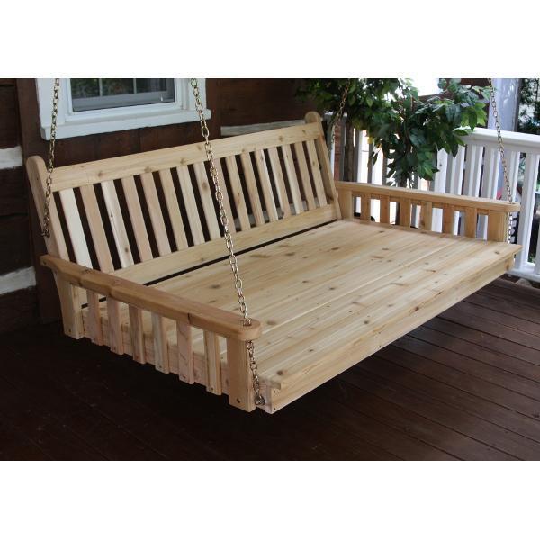 A &amp; L Furniture Traditional English Red Cedar Swing Bed Swing Beds 4ft / Unfinished / No