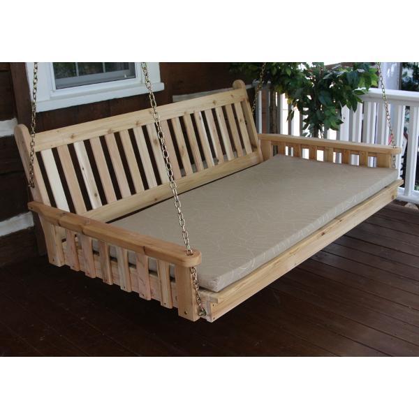 A &amp; L Furniture Traditional English Red Cedar Swing Bed Swing Beds 4ft / Unfinished / No