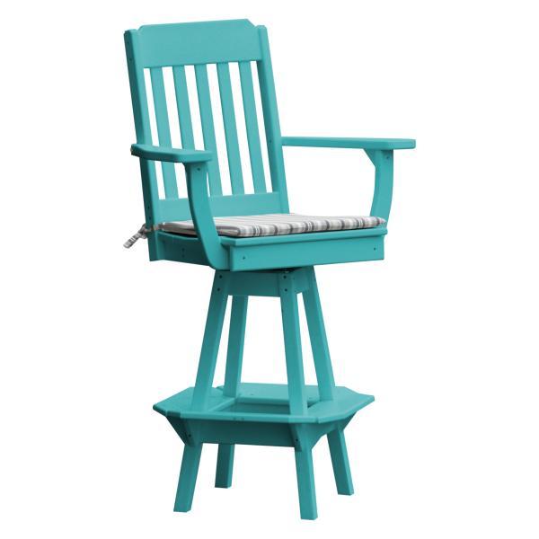Traditional Swivel Bar Chair with Arms - The Charming Bench Company