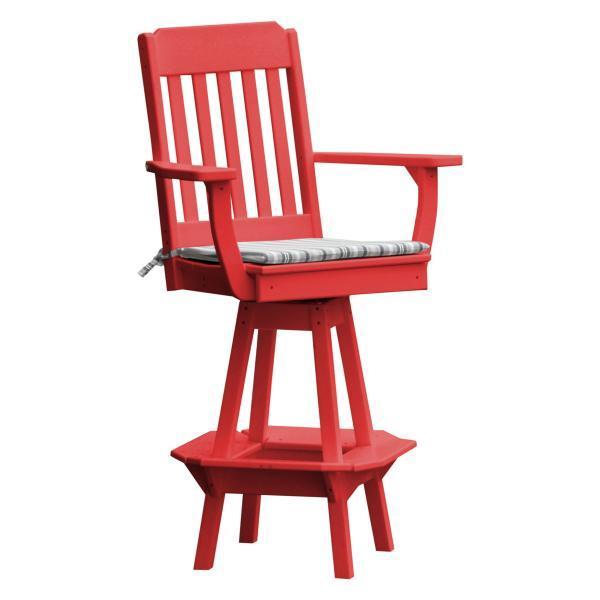 Traditional Swivel Bar Chair with Arms - The Charming Bench Company