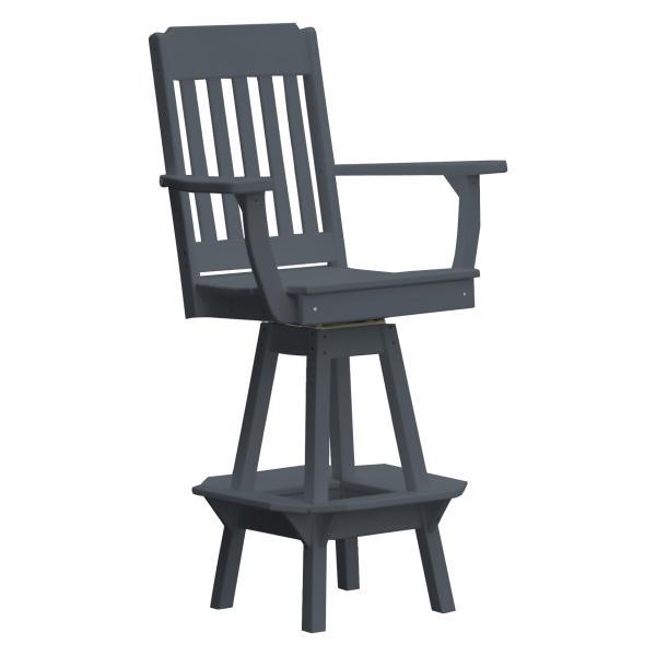 Traditional Swivel Bar Chair with Arms - The Charming Bench Company