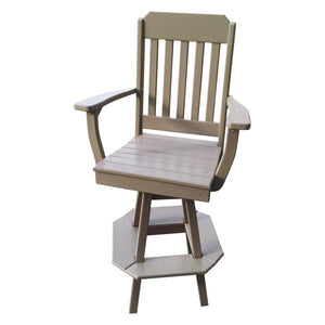 Traditional Swivel Bar Chair with Arms - The Charming Bench Company