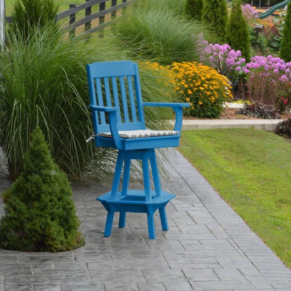 Traditional Swivel Bar Chair with Arms - The Charming Bench Company