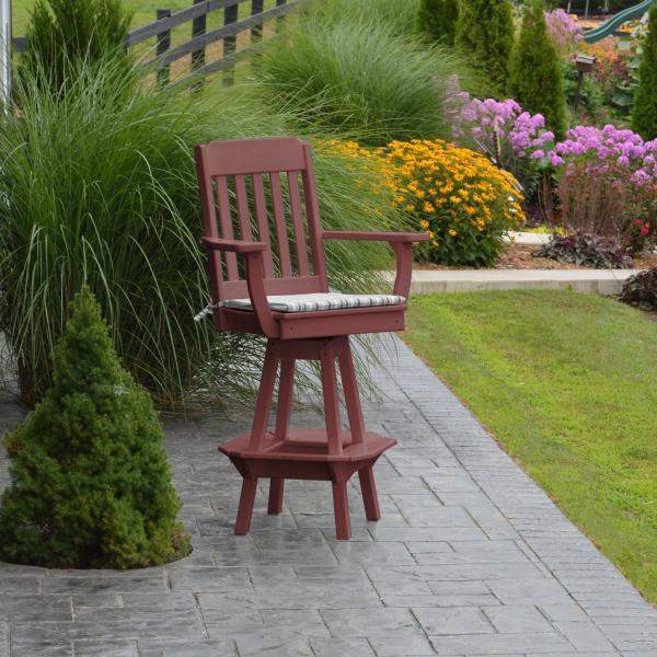 Traditional Swivel Bar Chair with Arms - The Charming Bench Company