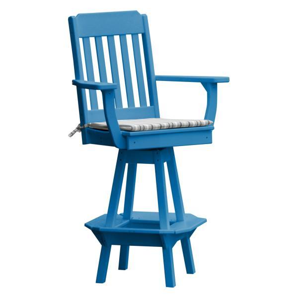 Traditional Swivel Bar Chair with Arms - The Charming Bench Company