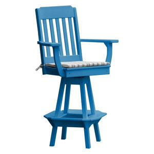 Traditional Swivel Bar Chair with Arms - The Charming Bench Company