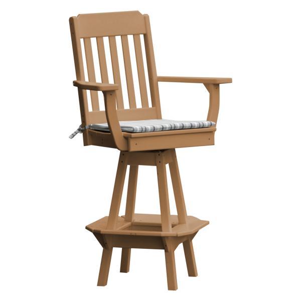 Traditional Swivel Bar Chair with Arms - The Charming Bench Company