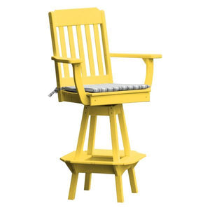 Traditional Swivel Bar Chair with Arms - The Charming Bench Company