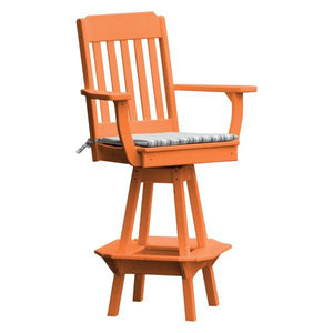Traditional Swivel Bar Chair with Arms - The Charming Bench Company
