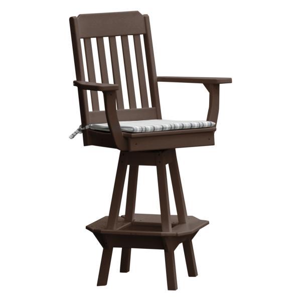 Traditional Swivel Bar Chair with Arms - The Charming Bench Company