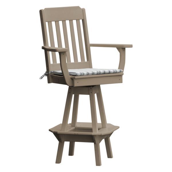 Traditional Swivel Bar Chair with Arms - The Charming Bench Company