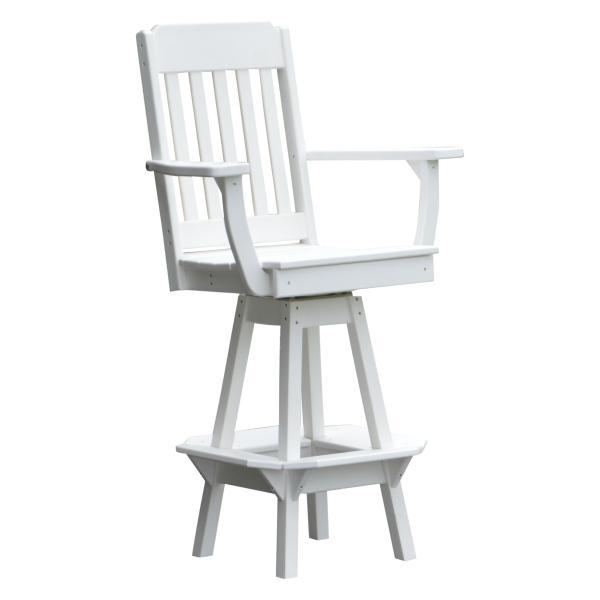 Traditional Swivel Bar Chair with Arms - The Charming Bench Company