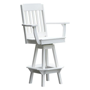 Traditional Swivel Bar Chair with Arms - The Charming Bench Company
