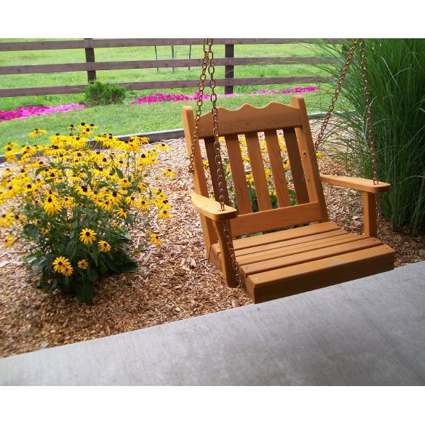 A &amp; L Furniture Western Red Cedar 2ft Royal English Chair Swing Porch Swings Cedar