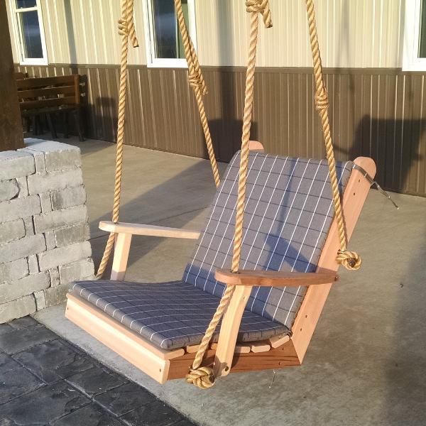 A &amp; L Furniture Western Red Cedar 2ft Traditional English Chair Swing Porch Swings Unfinished