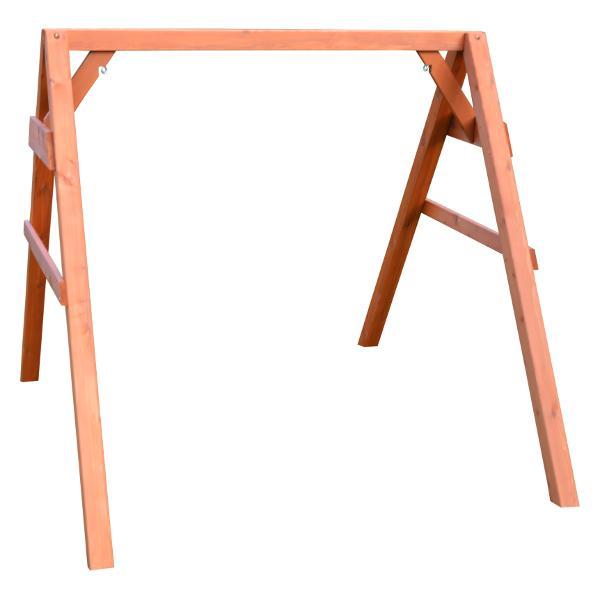A &amp; L Furniture Western Red Cedar 4x4 A-Frame Swing Stand for Swing or Swingbed (Hangers Included) Porch Swing Stands 4ft / Unfinished